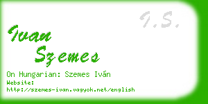 ivan szemes business card